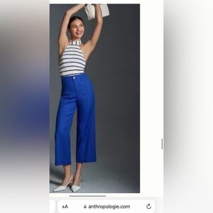 The Colette Cropped Wide-Leg Pants by Maeve: Linen Edition
